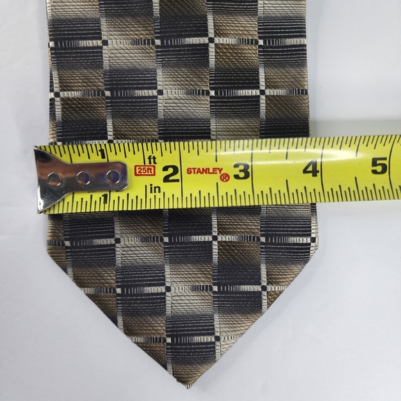 JOSEPH & FEISS Brown & Black Silk Tie. - Picture 6 of 6